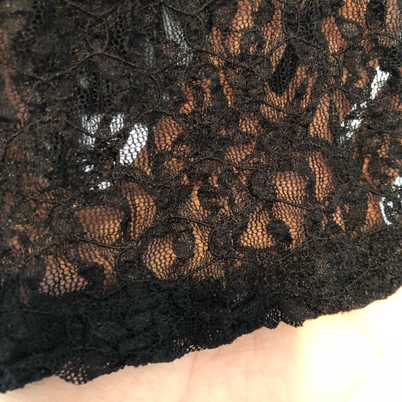 Gorgeous Lace Black Camisole with Satin Ribbon Tie - Picture 7 of 8